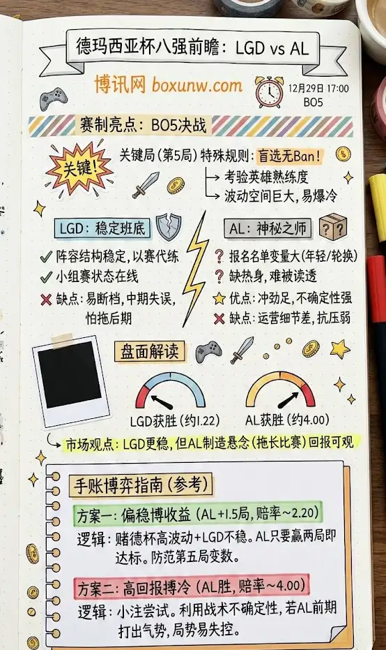 LGD vs AL | 德玛西亚杯八强 | 前瞻分析与投注技巧