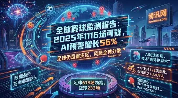 2025全球假球报告曝光：1116场比赛被操纵！AI预警暴增56%，足球仍是重灾区