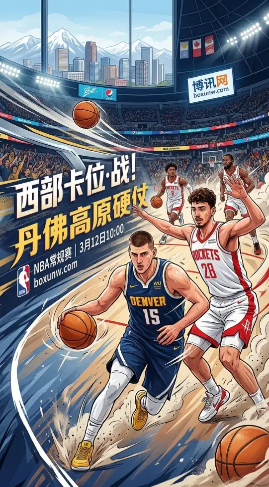 掘金vs火箭前瞻:仅差1.5胜场!西部第3争夺战,约基奇主场能打穿5.5分吗?