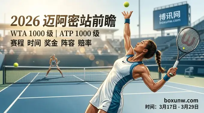 2026迈阿密大师赛 | WTA/ATP赛程 | 时间 | 奖金 | 阵容 | 夺冠赔率
