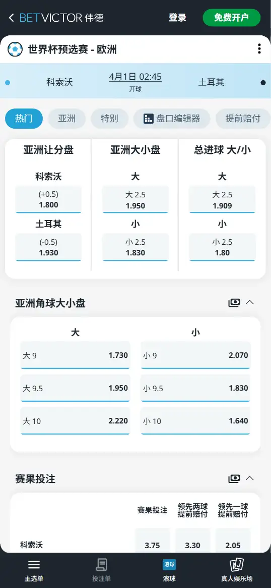 博德闪耀vs曼城,欧冠赔率和盘口信息-伟德(BetVictor)提供