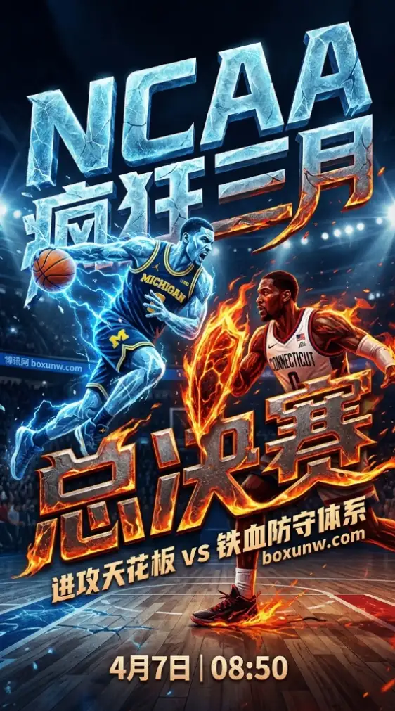 NCAA疯狂三月总决赛前瞻：5连胜狂胜84分，康大防守能否创造奇迹？