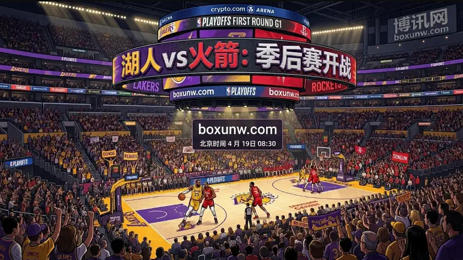 4月19日NBA季后赛G1打响，湖人主场迎战火箭！在东契奇、里夫斯双双缺阵的情况下，面对近期10战9胜状态火热的火箭，詹姆斯能否稳住局势？博讯网为您深度解析赛果。
