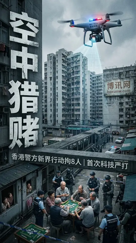抓获8人!香港反赌开启“上帝视角”,警方首次动用无人机空中盯防