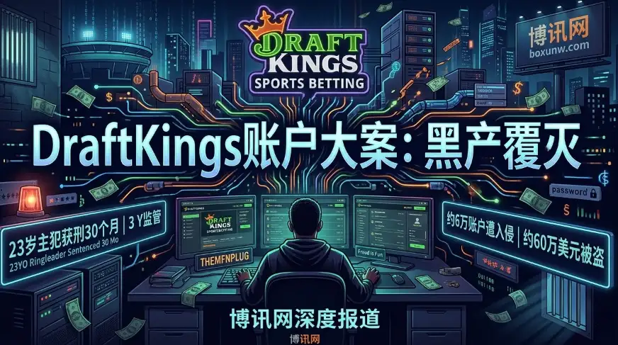 6万账户遭入侵!DraftKings博彩公司撞库案宣判:23岁黑客盗走60万美元 6万账户遭入侵!DraftKings博彩公司撞库案宣判:23岁黑客盗走60万美元