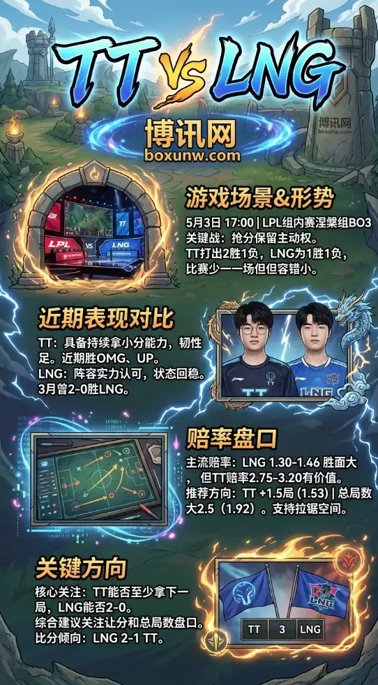 TT对阵LNG赛事前瞻：曾经 2-0 零封对手！今晚这 3 个细节决定TT能否再次拿分！
