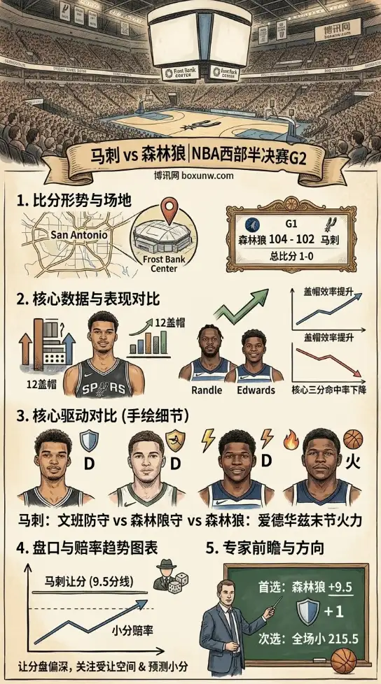 狂送12帽仍遭逆转!马刺vs森林狼G2生死战,让9.5分盘口藏着什么玄机?