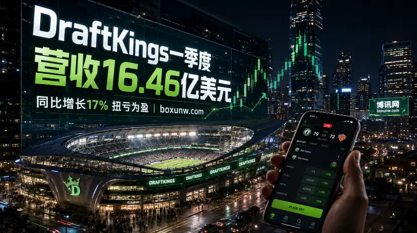 DraftKings财报 | 一季度营收16.46亿美元 | 增长17% | 美国在线博彩巨头扭亏为盈