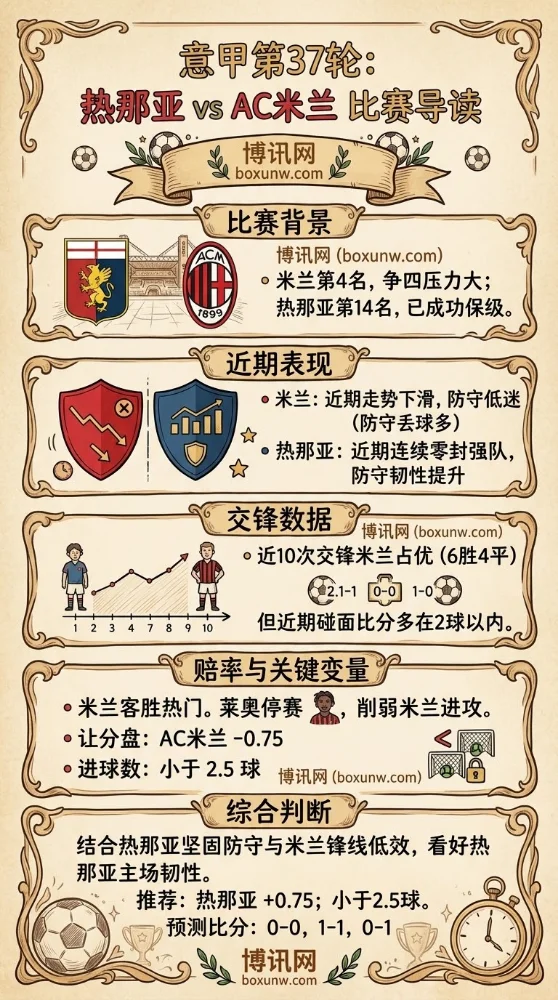 意甲收官战解析：热那亚41分提前保级，阻击67分AC米兰