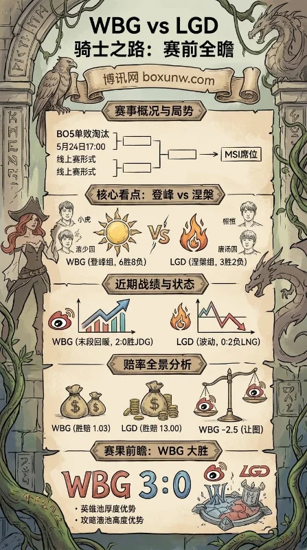 胜率60%的LGD迎战WBG?核心差距恐让LPL骑士之路变单方面碾压!