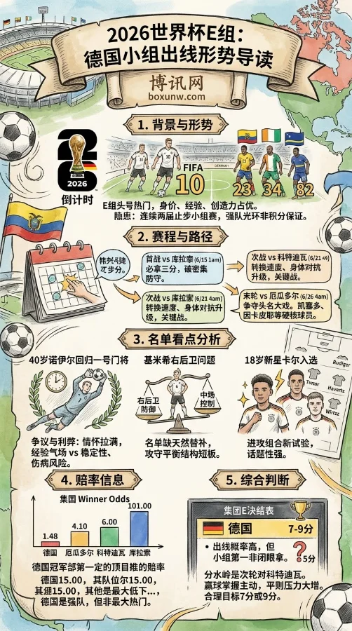7分还是9分?一文看懂德国队2026世界杯出线形势,26人名单暗藏3大杀机