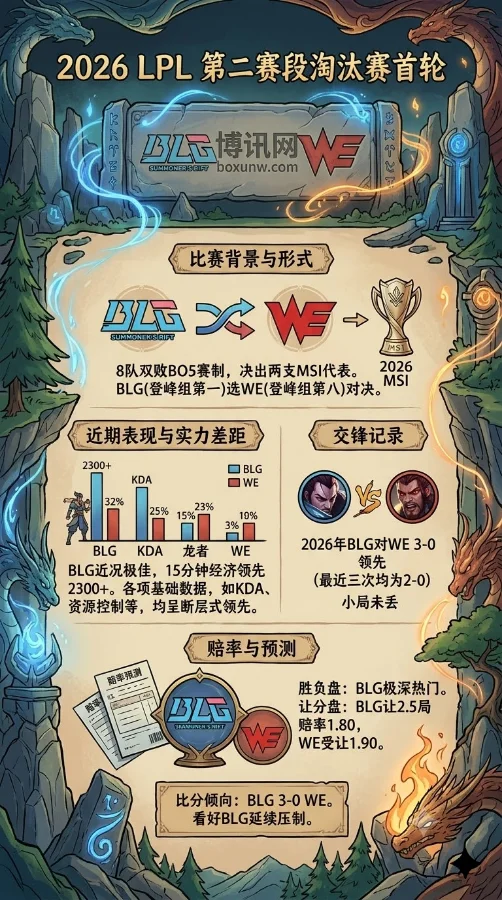 BLG vs WE | 2026LPL第二赛段淘汰赛 | 赔率前瞻与比分预测