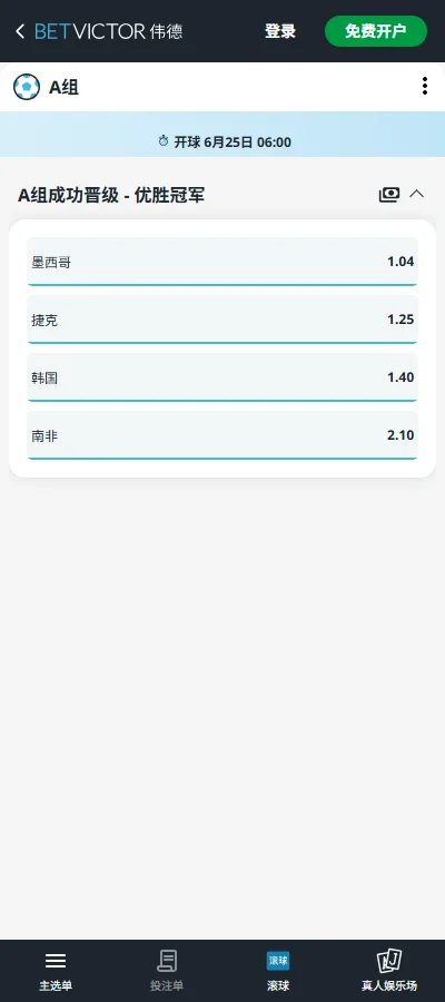 2026世界杯A组墨西哥小组出线赔率-伟德(Betvictor)