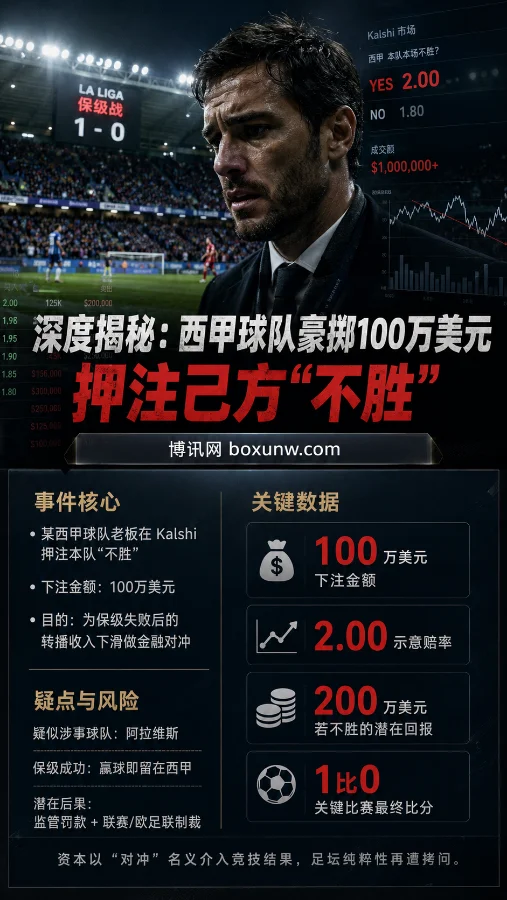 西甲球队豪赌100万美元买自己不赢?3大线索锁定嫌疑人,足坛涉赌乱象再升级