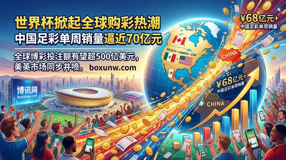 世界杯投注量环比猛涨97%!中国一周卖出68亿足彩,全球超500亿美元 世界杯投注量环比猛涨97%!中国一周卖出68亿足彩,全球超500亿美元