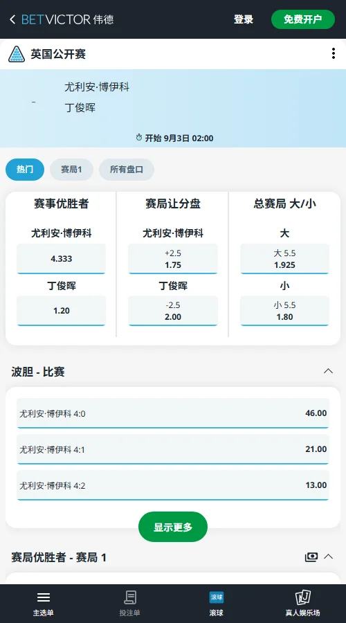 博伊科 vs 丁俊晖-斯诺克英国公开赛赔率-伟德(betvictor)提供