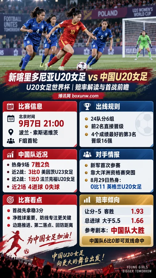U20女足世界杯首战前瞻：中国U20女足让5球赔率走势解析