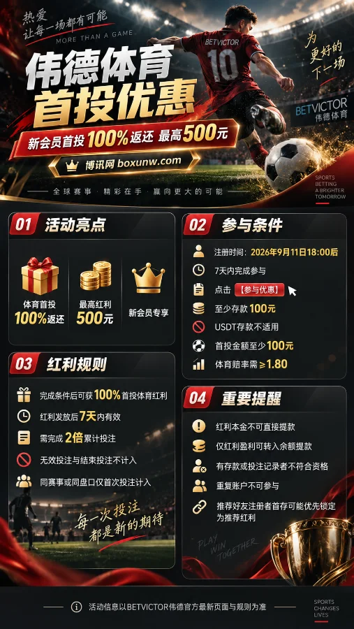 伟德体育首投优惠,首投获100%返还