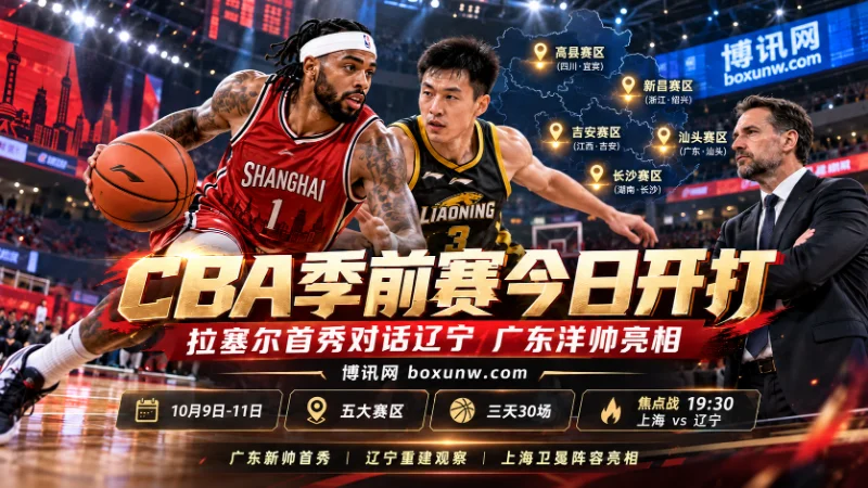 随着CBA季前赛今日开赛，外援4节7人次与恢复升降级等核心规则正式落地。重点检验广东洋帅新体系与辽宁重建阵容的实战成色。