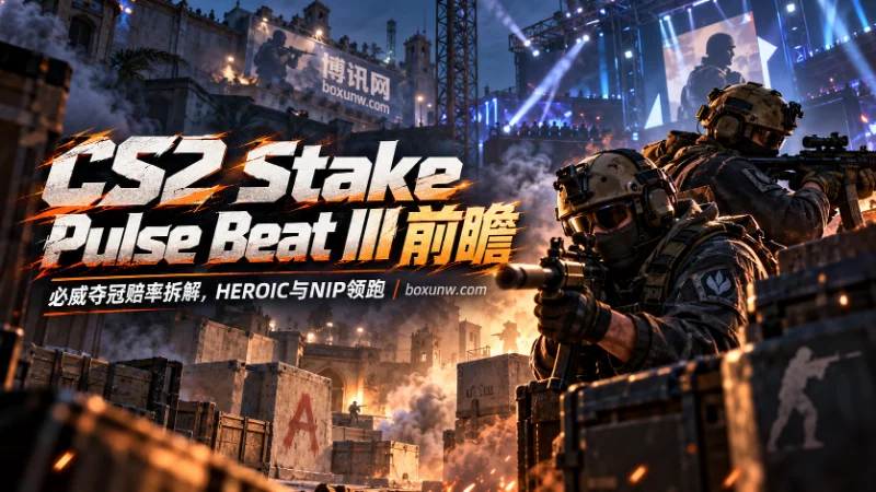 16队争8万美元奖金，CS2 Pulse Beat第3季HEROIC以5.00赔率领跑，NIP以5.30紧随其后。综合战绩与阵容，看好二者登顶。